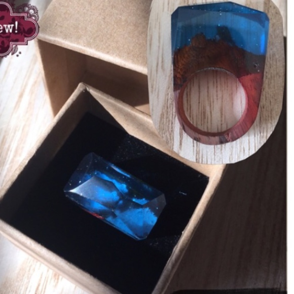 Secret world enchanted forest wood carved ring